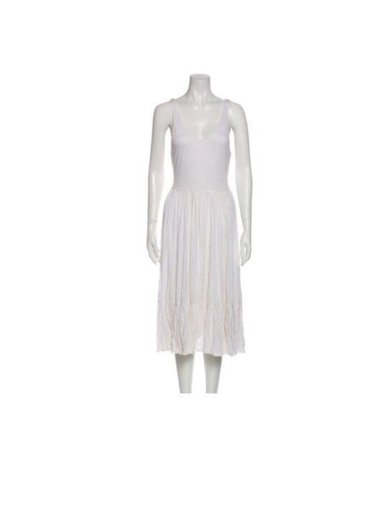 3.1 Phillip Lim Scoop Neck Midi Dress Pleated Open Back